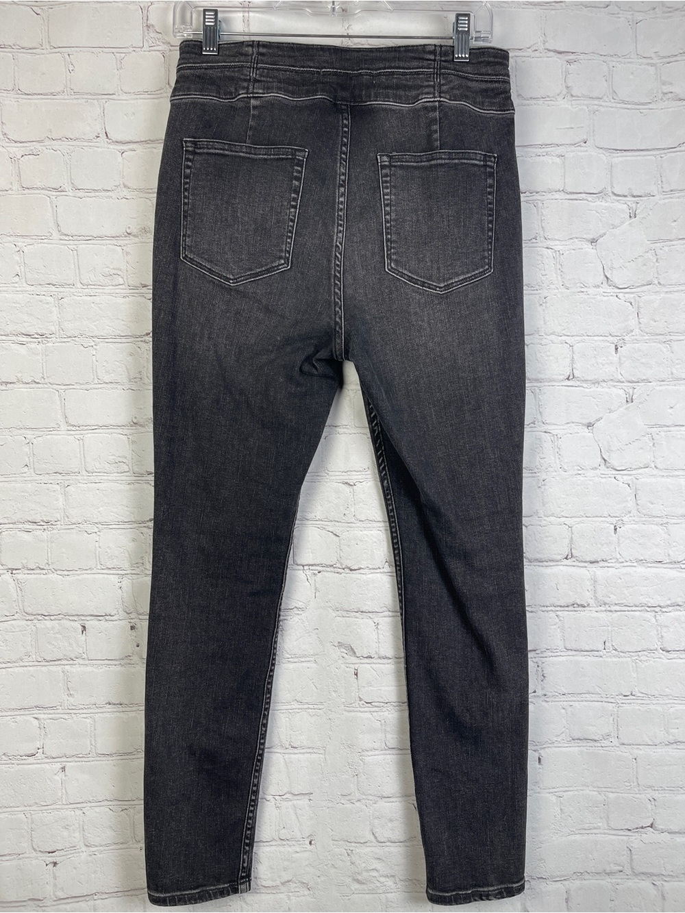 WE THE FREE CRVY charcoal gray lace-up high-waist skinny stretchy jeans, size 29 - Picture 5 of 16